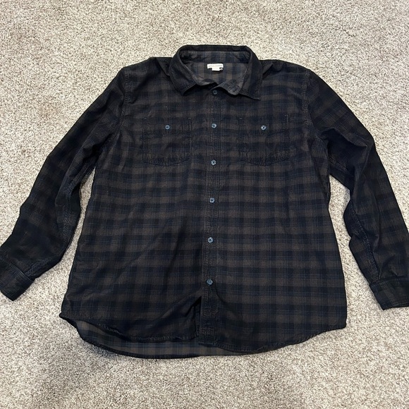 Carbon 2 Cobalt Corduroy Plaid Long Sleeve Button Down. Cozy. Rugged. EUC. XL - Picture 1 of 12